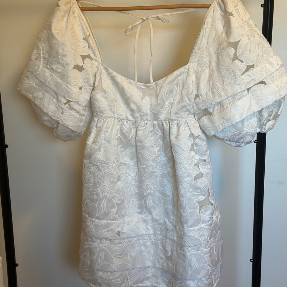 FOR LOVE & LEMONS White Floral Embroidered Dress